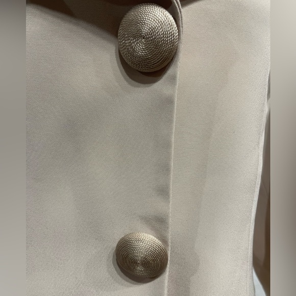 Vintage 1990s Y2K Oversized Cream Sheer Back Blazer Size 8 - Picture 4 of 6